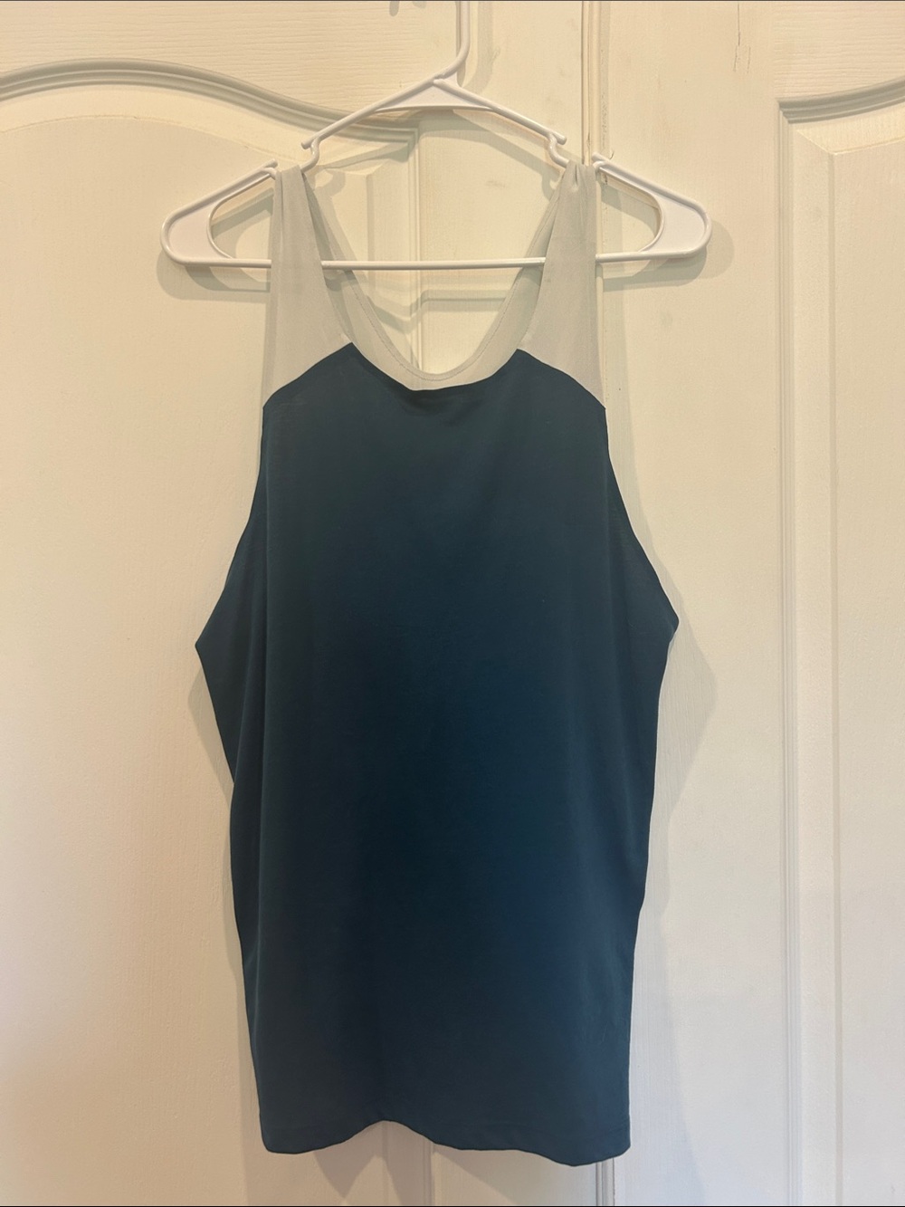 Nike Dri-Fit Two-Tone Racerback Tank Top - Dark Blue and Light Gray Medium
